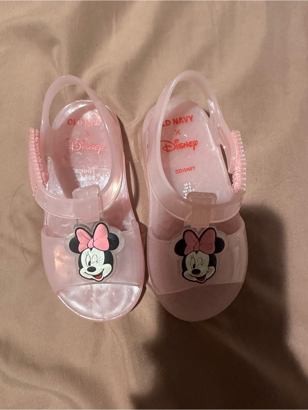 Old Navy Pink Minnie Mouse Jelly Back-Strap Sandals